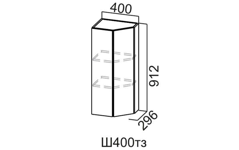 Шкаф Навесной «Модерн Ш400ТЗ/912» Торцевой Закрытый 